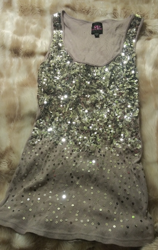 2B Bebe Sequined Tank Top